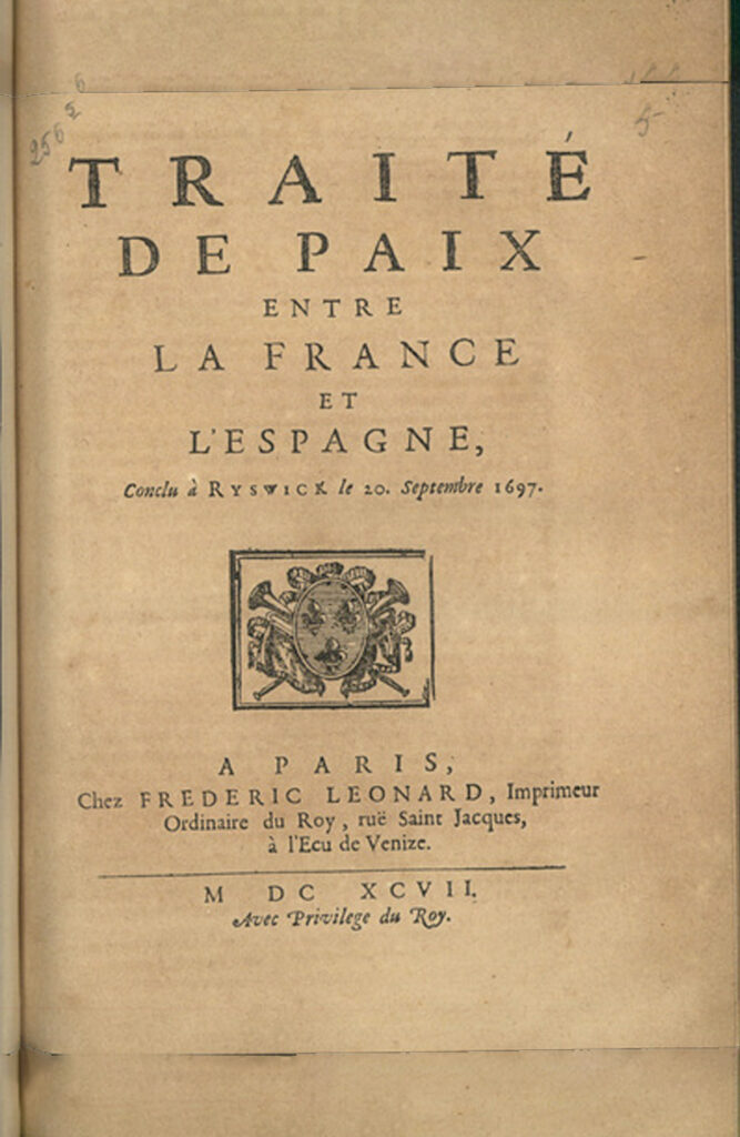 Treaty of Ryswick in 1697