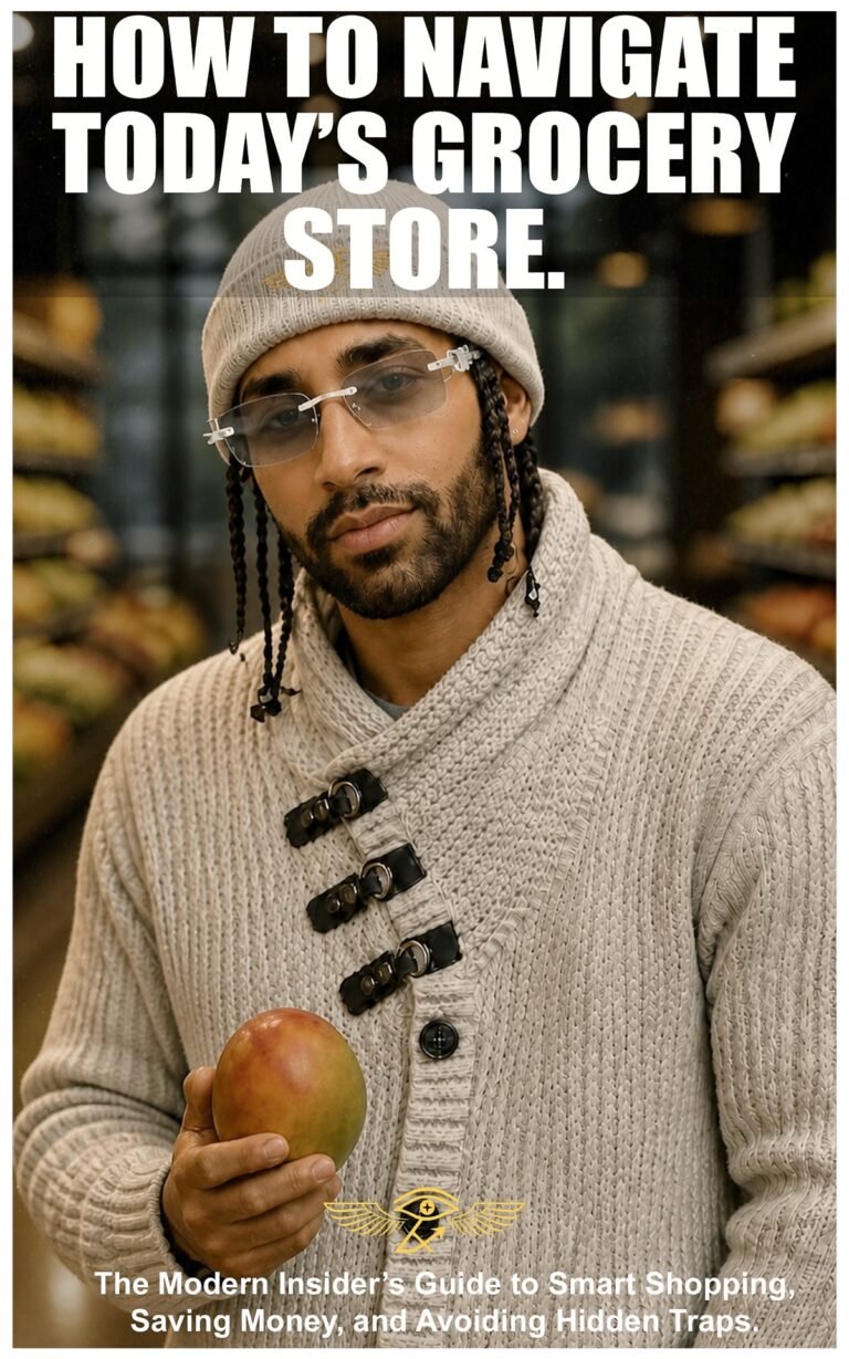 How to Navigate Today’s Grocery Store, book cover, by Eye Heru